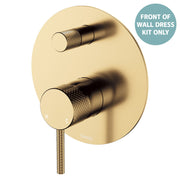 Fienza Axle Wall Diverter Mixer Dress Kit Set Large Round Plate, Urban Brass