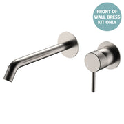 Fienza Axle Basin/Bath Wall Mixer Set Round Plates 200mm Outlet, Brushed Nickel