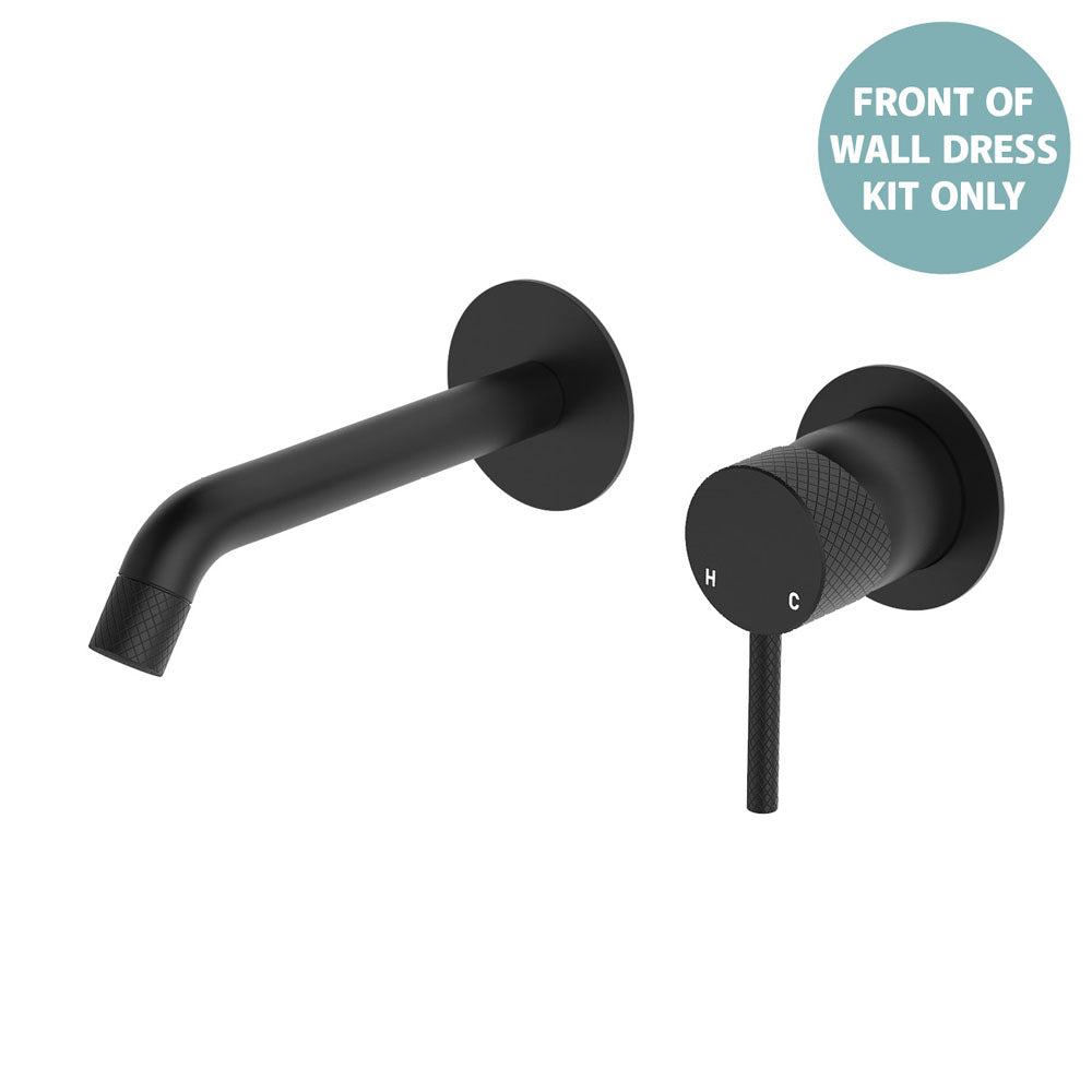 Fienza Axle Basin/Bath Wall Mixer Dress Kit 160mm Outlet Round Plate, Matte Black