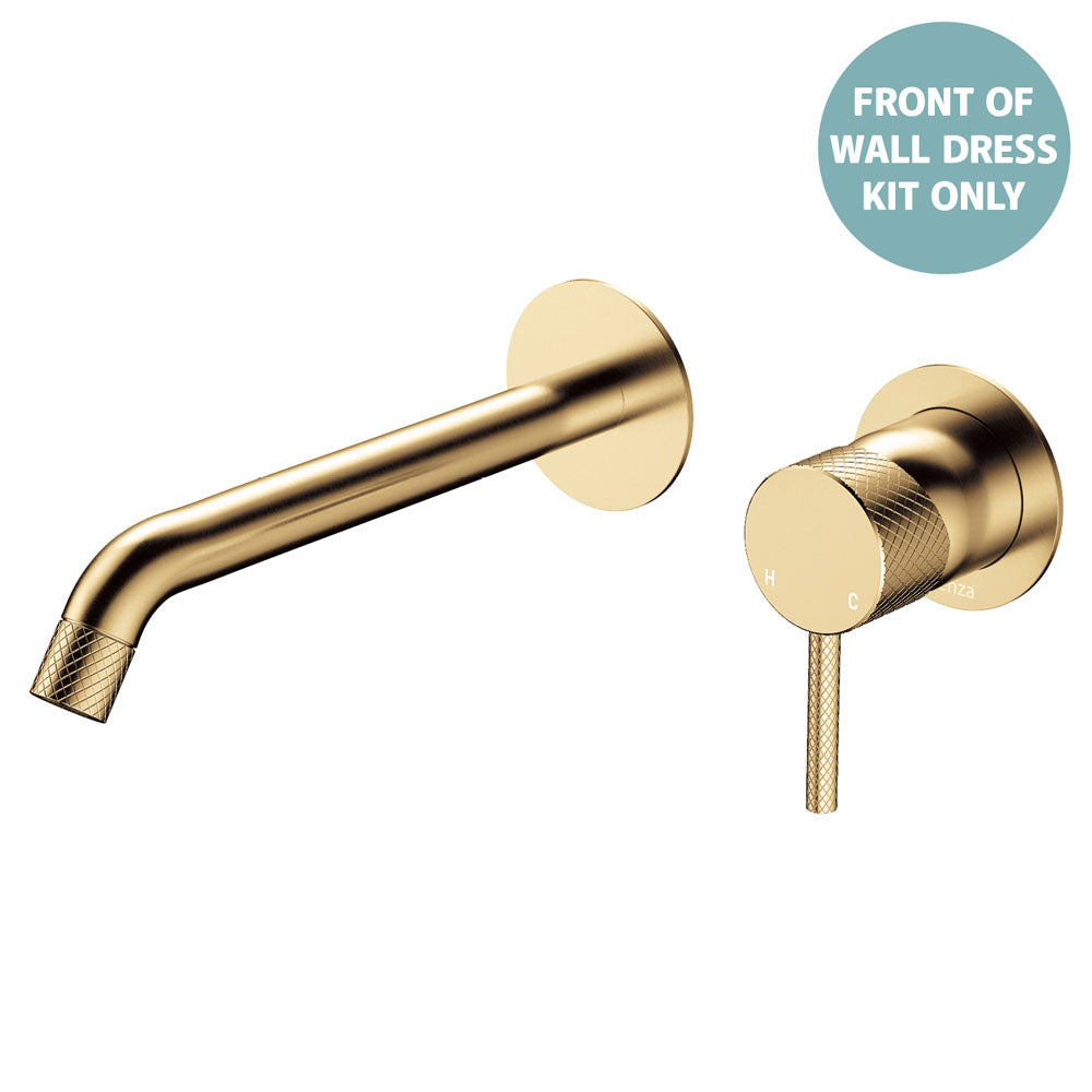 Fienza Axle Basin/Bath Wall Mixer Dress Kit 160mm Outlet Round Plate, Urban Brass