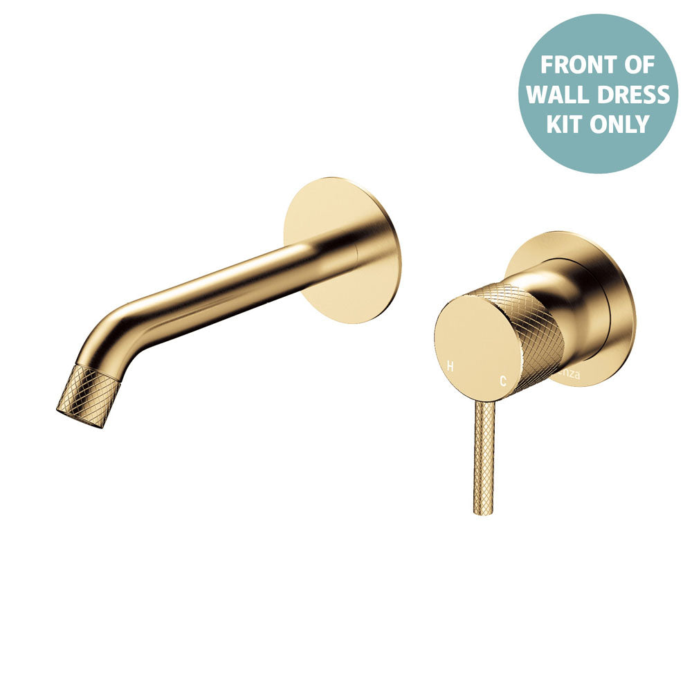 Fienza Axle Basin/Bath Wall Mixer Dress Kit 160mm Outlet Round Plate, Urban Brass