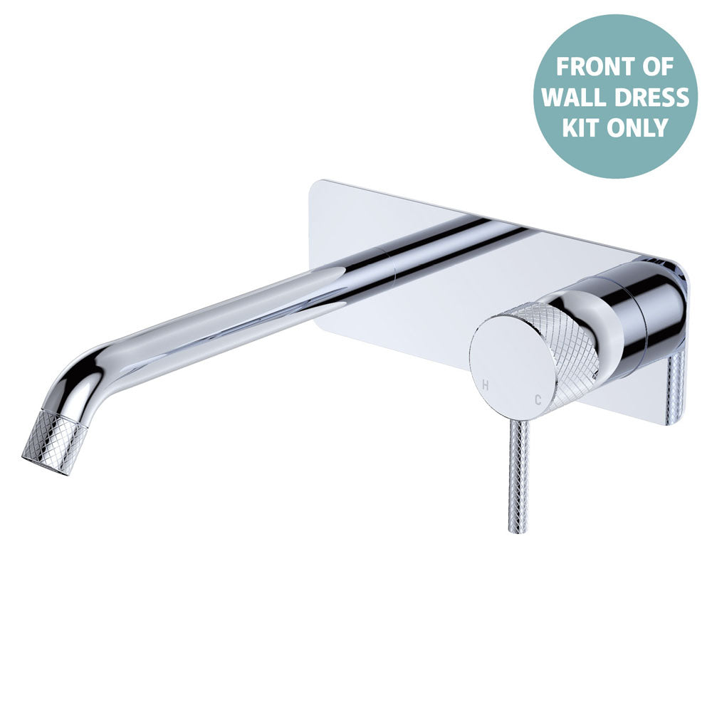 Fienza Axle Basin/Bath Wall Mixer Dress Kit 200mm Outlet Soft Square Plate, Chrome