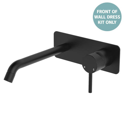 Fienza Axle Basin/Bath Wall Mixer Dress Kit 200mm Outlet Soft Square Plate, Matte Black