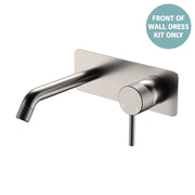 Fienza Axle Basin/Bath Wall Mixer Set Rectangular Plate 160mm Outlet, Brushed Nickel