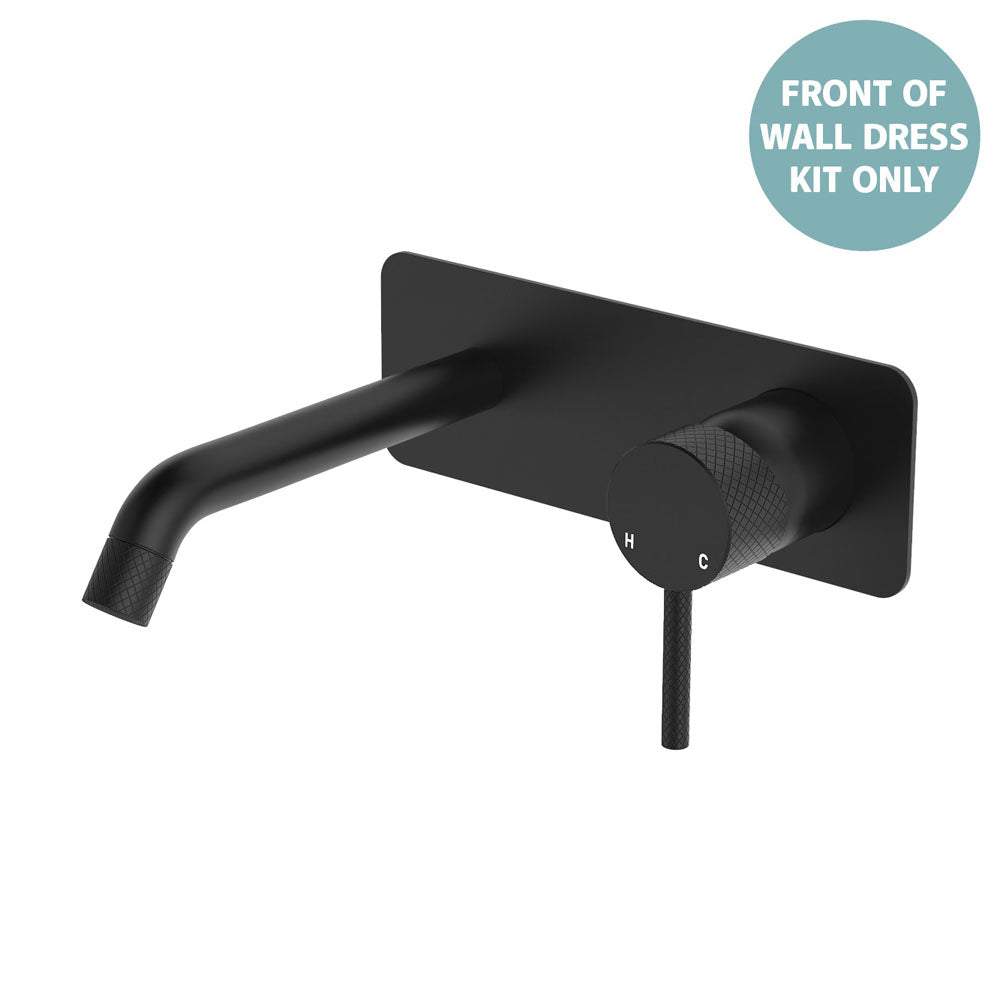 Fienza Axle Basin/Bath Wall Mixer Dress Kit 160mm Outlet Soft Square Plate, Matte Black