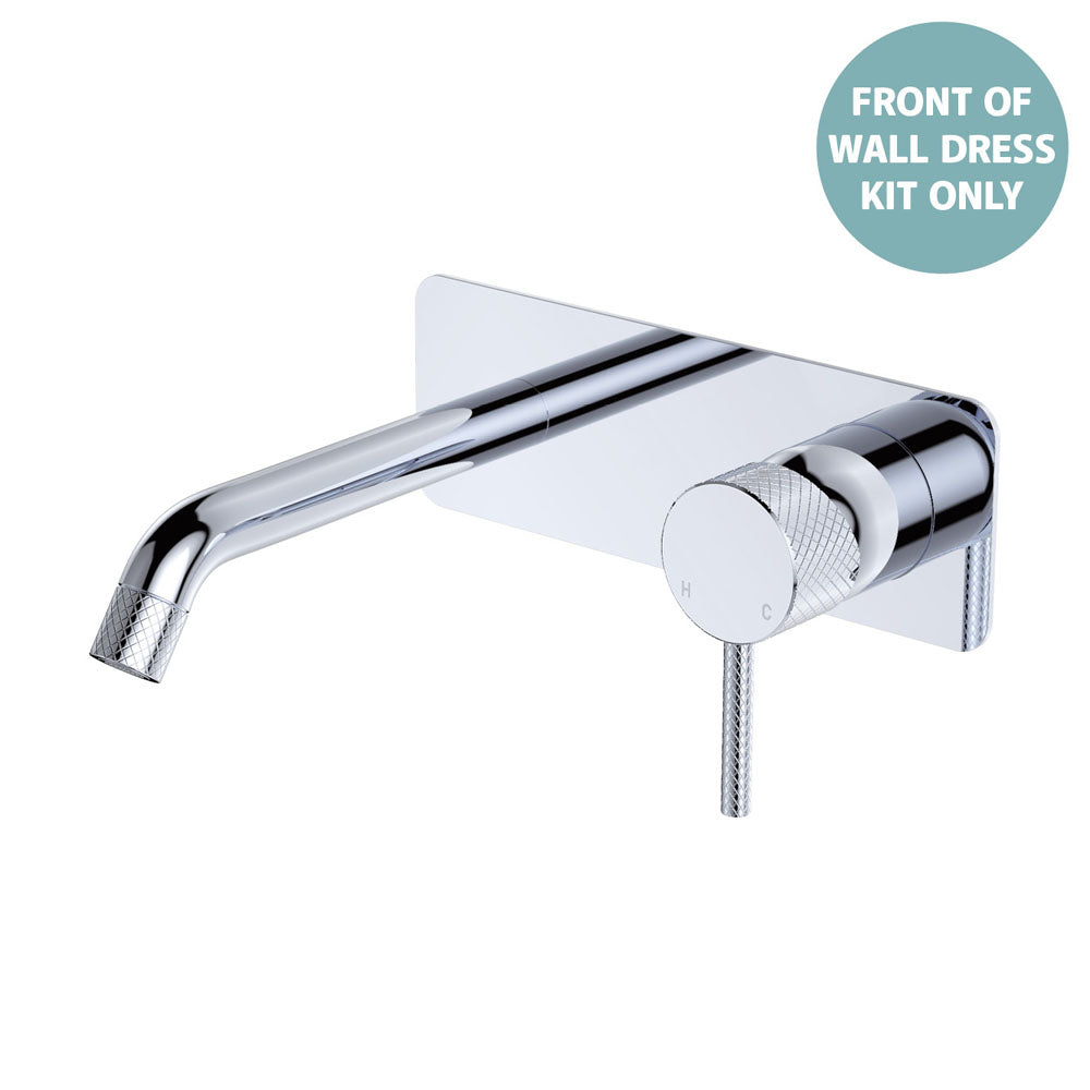 Fienza Axle Basin/Bath Wall Mixer Dress Kit 160mm Outlet Soft Square Plate, Chrome