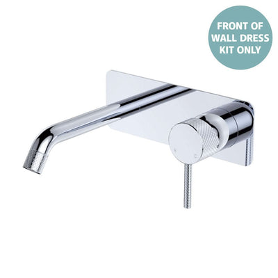 Fienza Axle Basin/Bath Wall Mixer Dress Kit 160mm Outlet Soft Square Plate, Chrome