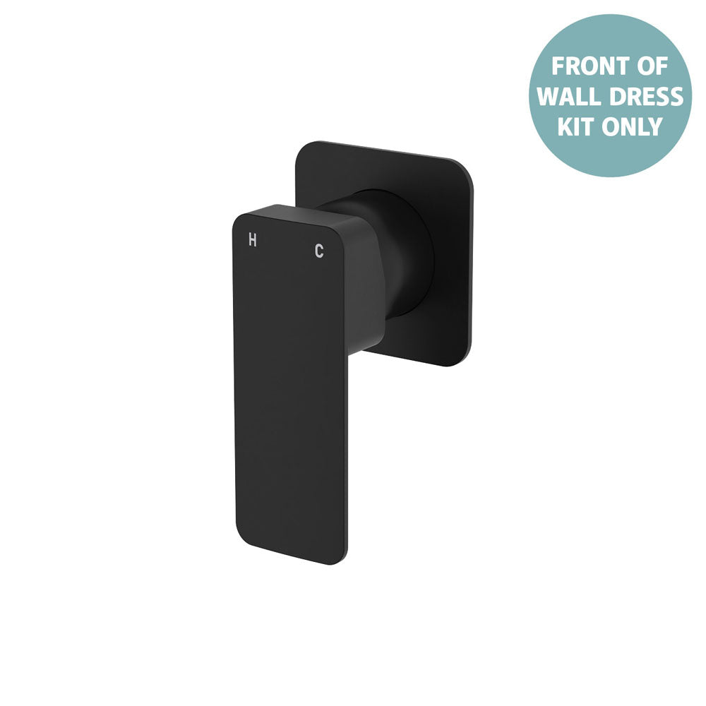 Fienza Tono Wall Mixer Small Square Plate, Matte Black