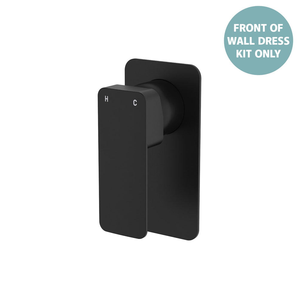 Fienza Tono Wall Mixer Dress Kit Large Rectangular Plate, Matte Black