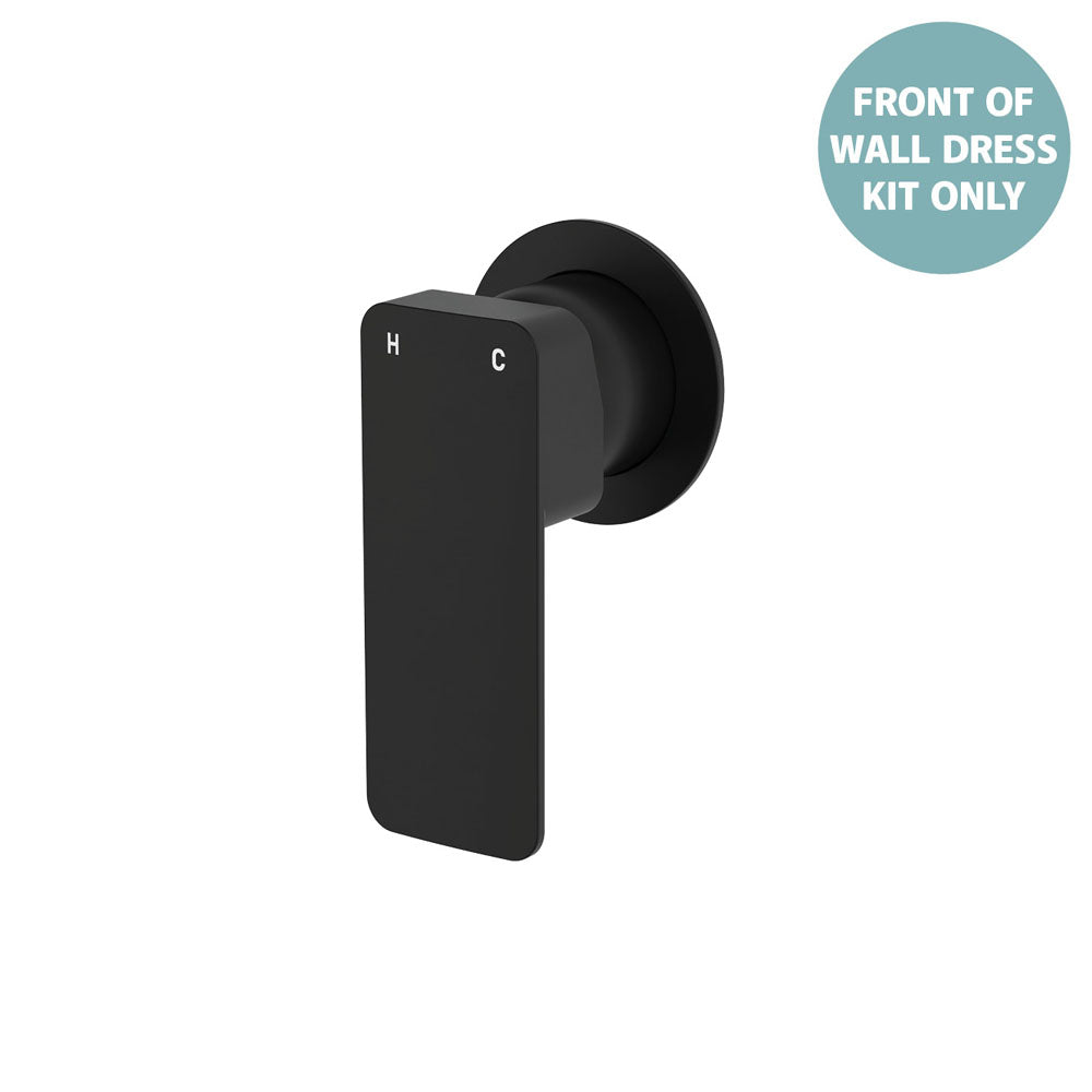 Fienza Tono Wall Mixer Dress Kit Large Rectangular Plate, Matte Black
