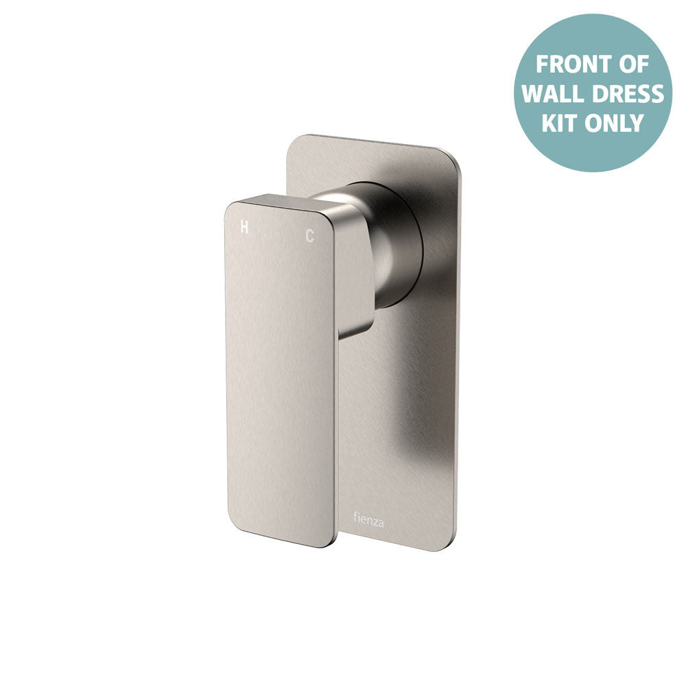 Fienza Tono Wall Mixer Dress Kit Large Rectangular Plate, Brushed Nickel