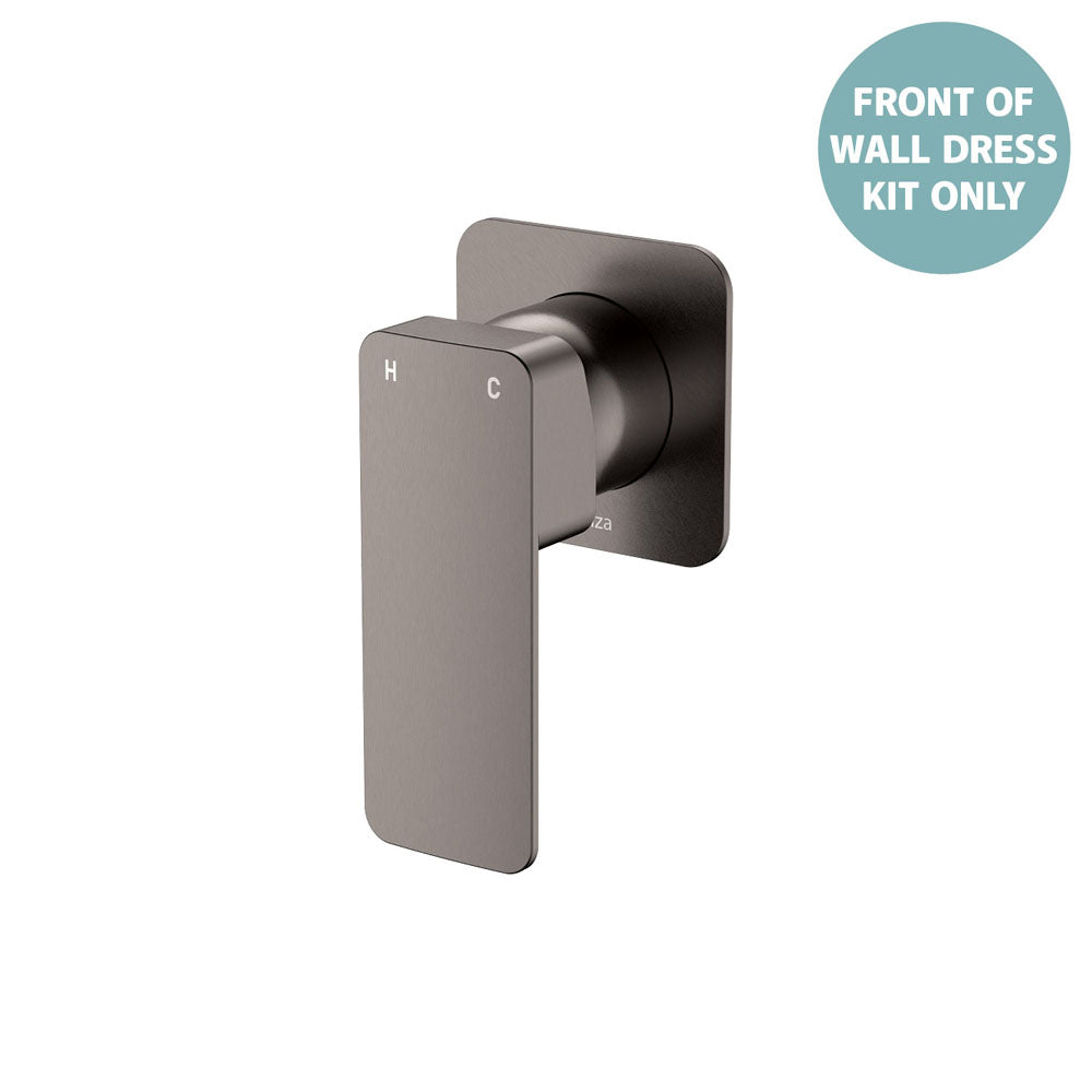 Fienza Tono Wall Mixer Small Square Plate, Gun Metal