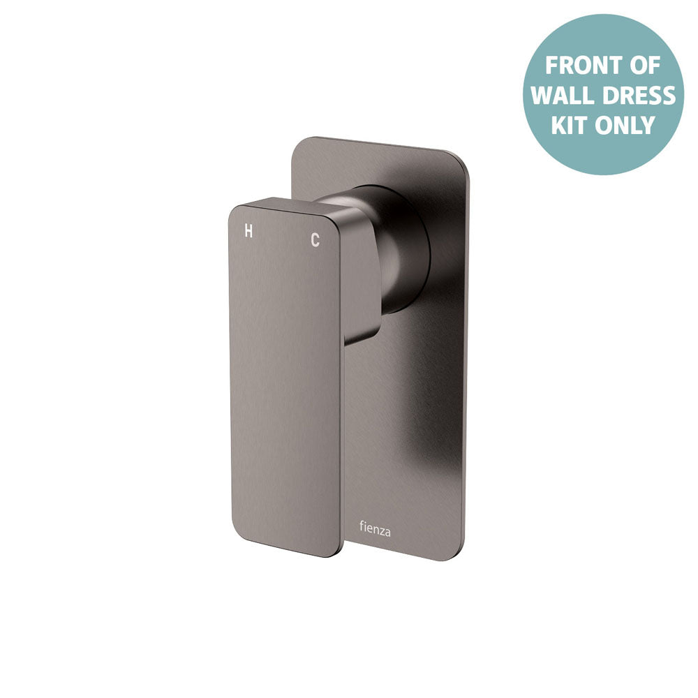 Fienza Tono Wall Mixer Dress Kit Large Rectangular Plate, Gun Metal