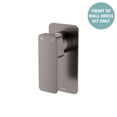 Fienza Tono Wall Mixer Dress Kit Large Rectangular Plate, Gun Metal