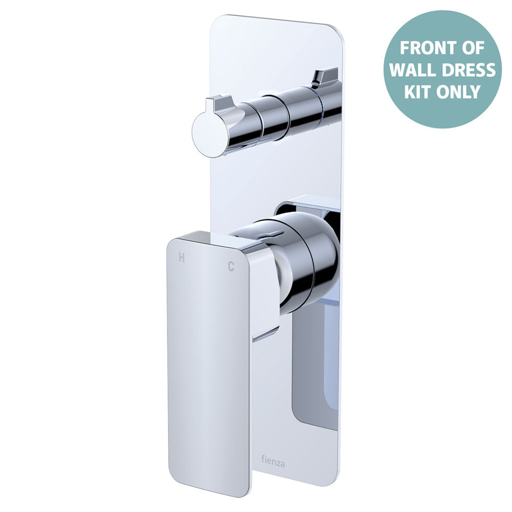 Fienza Tono Wall Diverter Mixer Dress Kit Large Rectangular Plate, Chrome
