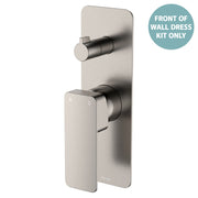 Fienza Tono Wall Diverter Mixer Dress Kit Large Rectangular Plate, Brushed Nickel
