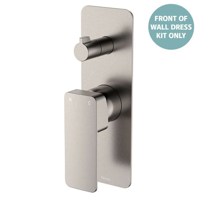 Fienza Tono Wall Diverter Mixer Dress Kit Large Rectangular Plate, Brushed Nickel