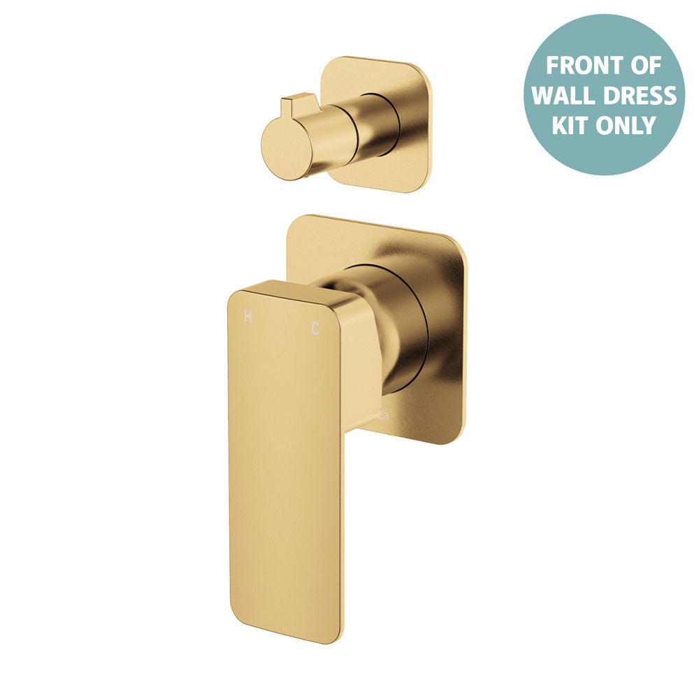 Fienza Tono Wall Diverter Mixer Small Square Plates, Urban Brass