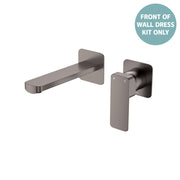 Fienza Tono Basin/Bath Wall Mixer Set Dress Kit Square Plates 160mm Outlet, Gun Metal