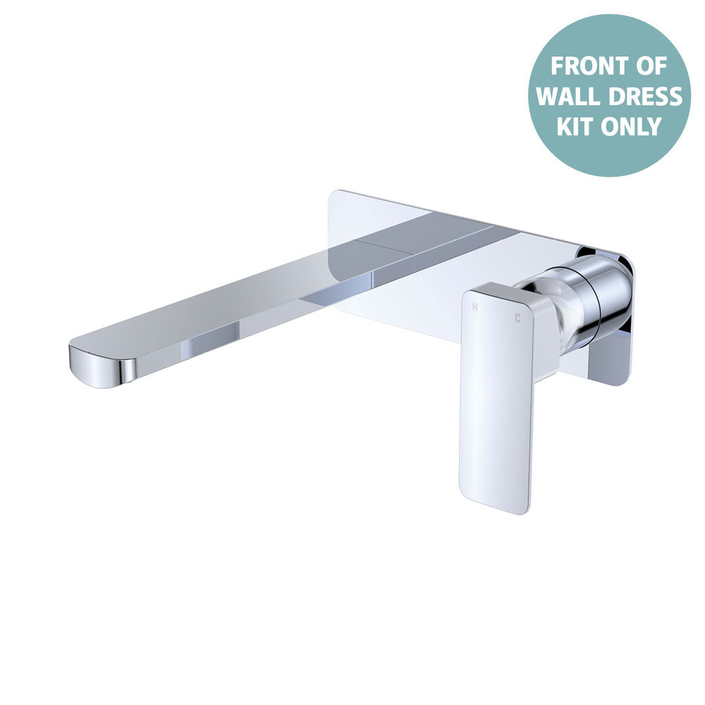 Fienza Tono Basin/Bath Wall Mixer Set Dress Kit Lg Rectangular Plate 200mm, Chrome