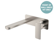 Fienza Tono Basin/Bath Wall Mixer Set Dress Kit Lg Rectangular Plate 200mm Ss304, Brushed Nickel