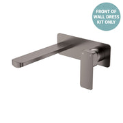 Fienza Tono Basin/Bath Wall Mixer Set Dress Kit Lg Rectangular Plate 200mm, Gun Metal