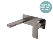 Fienza Tono Basin/Bath Wall Mixer Set Dress Kit Lg Rectangular Plate 160mm, Gun Metal
