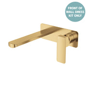 Fienza Tono Basin/Bath Wall Mixer Set Dress Kit Lg Rectangular Plate 200mm, Urban Brass