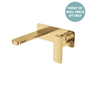 Fienza Tono Basin/Bath Wall Mixer Set Dress Kit Lg Rectangular Plate 160mm, Urban Brass