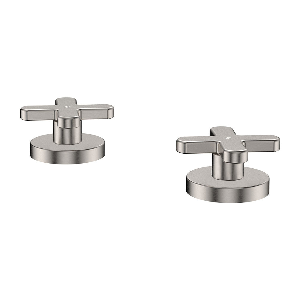 Fienza Kaya Cross Hob Taps Dress Kit, Brushed Nickel