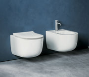 Studio Bagno Matte White Futura Wall Hung Package with OLI 74 w/ Frame Mechanical Cistern
