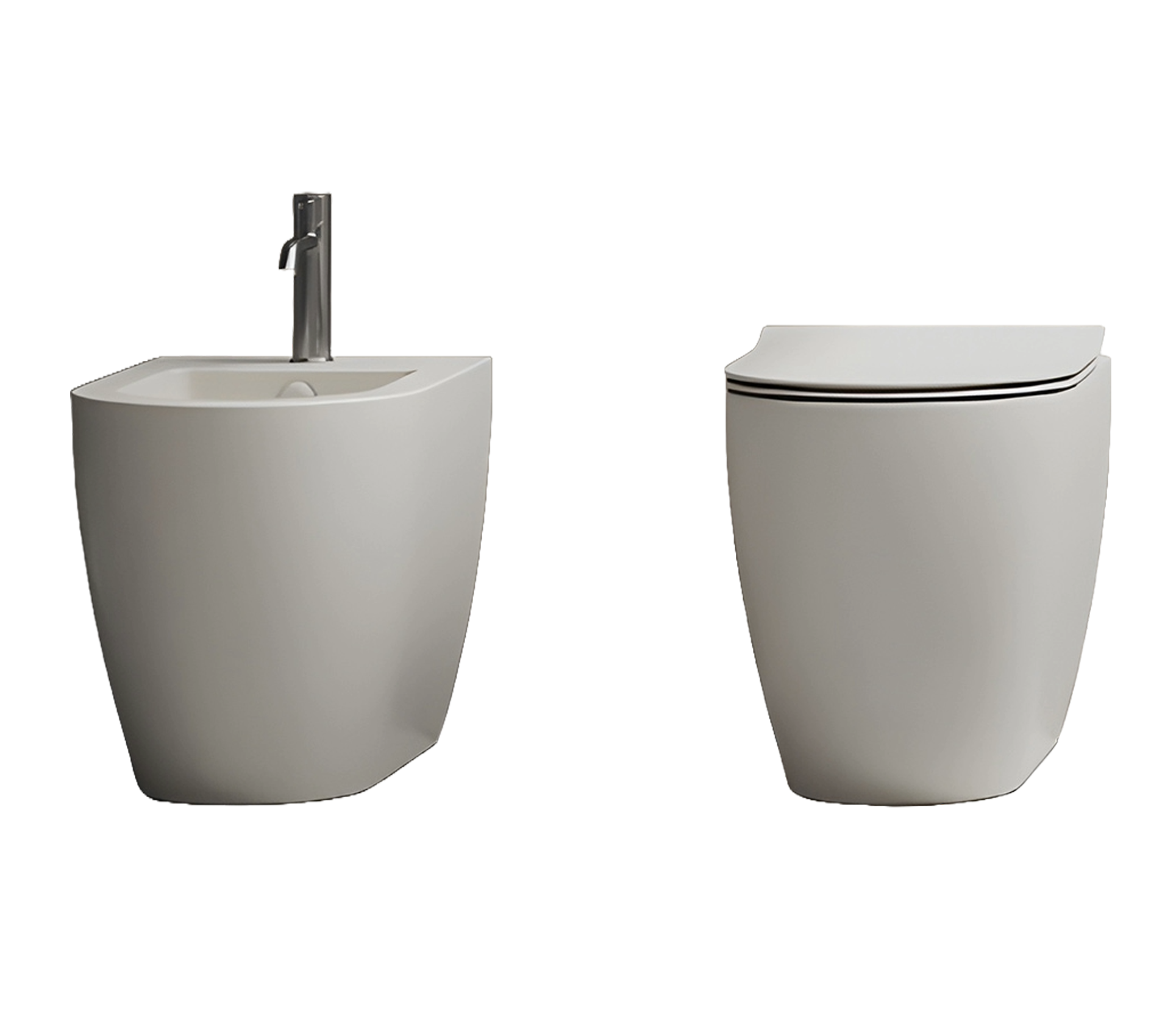 Studio Bagno Futura Wall Faced Pan - Matte White - Complete