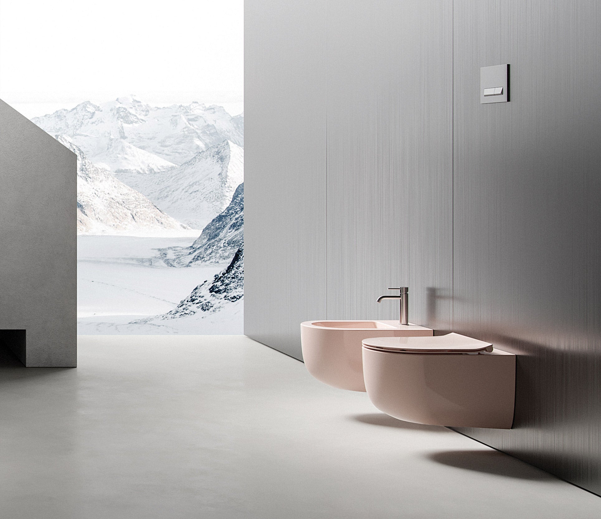 Studio Bagno Futura Wall Hung Pan - Complete, Gloss White