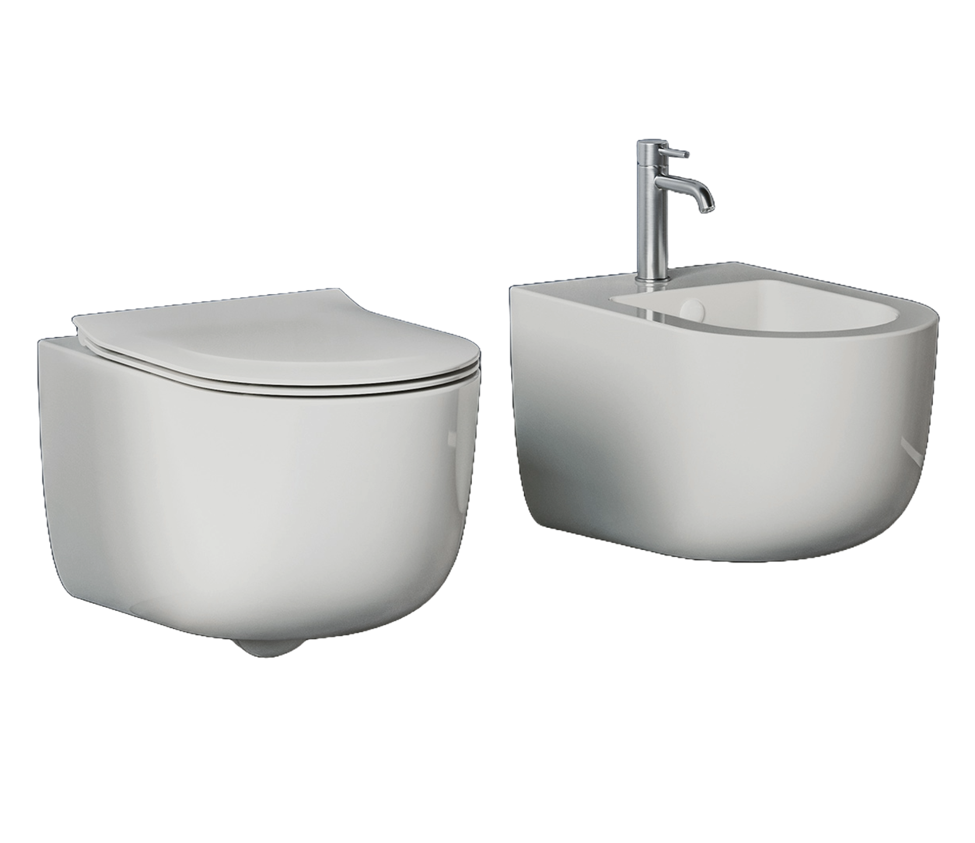 Studio Bagno Futura Wall Hung Pan - Complete, Gloss White