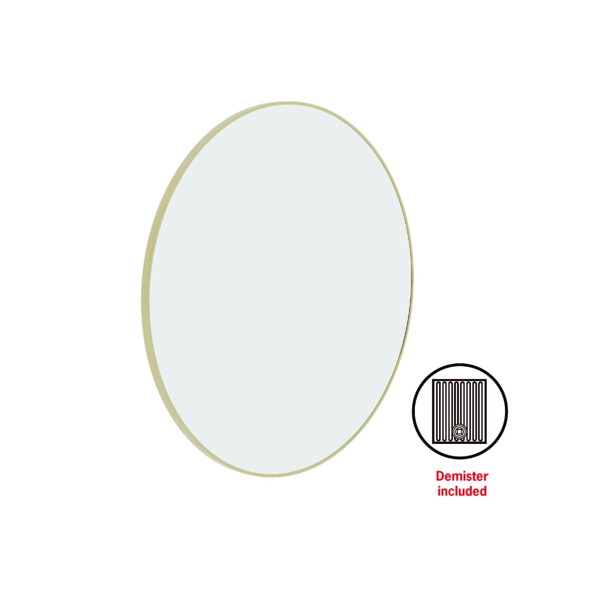 Thermogroup Georgia Round Framed Mirror - 900mmØ - Includes Mirror Demister, Gold
