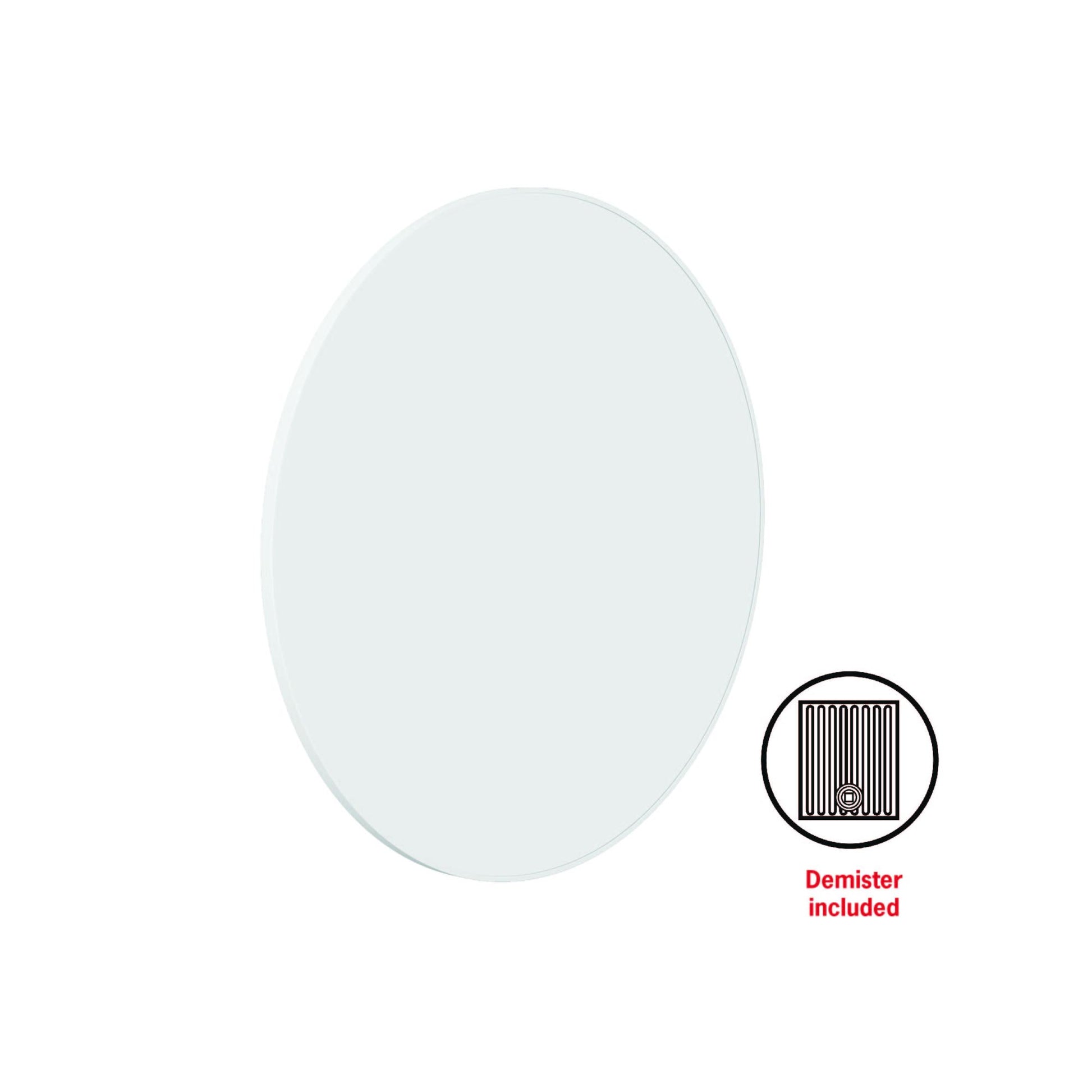 Thermogroup Georgia Round Framed Mirror - 900mmØ - Includes Mirror Demister, White
