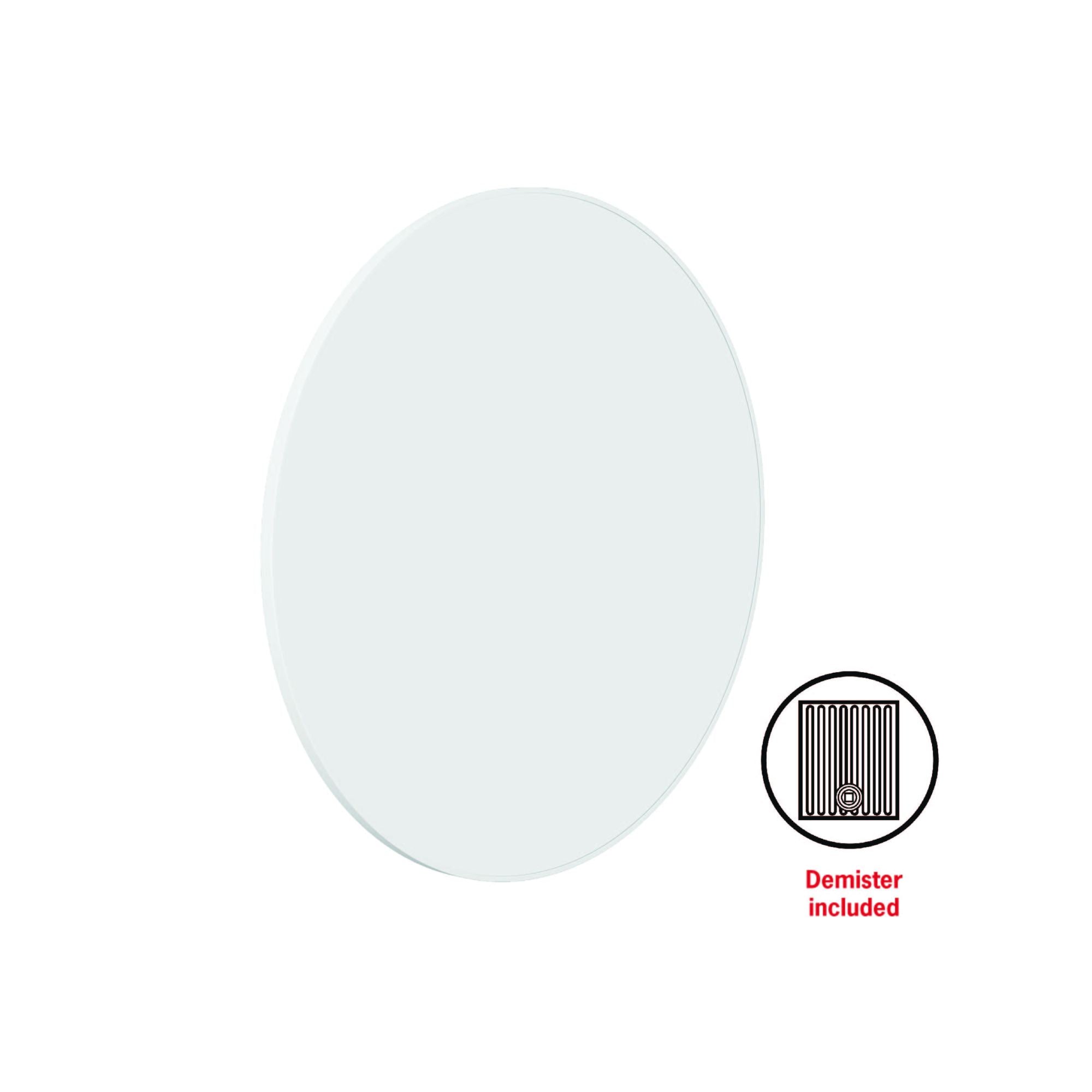 Thermogroup Georgia Round Framed Mirror - 900mmØ - Includes Mirror Demister, White
