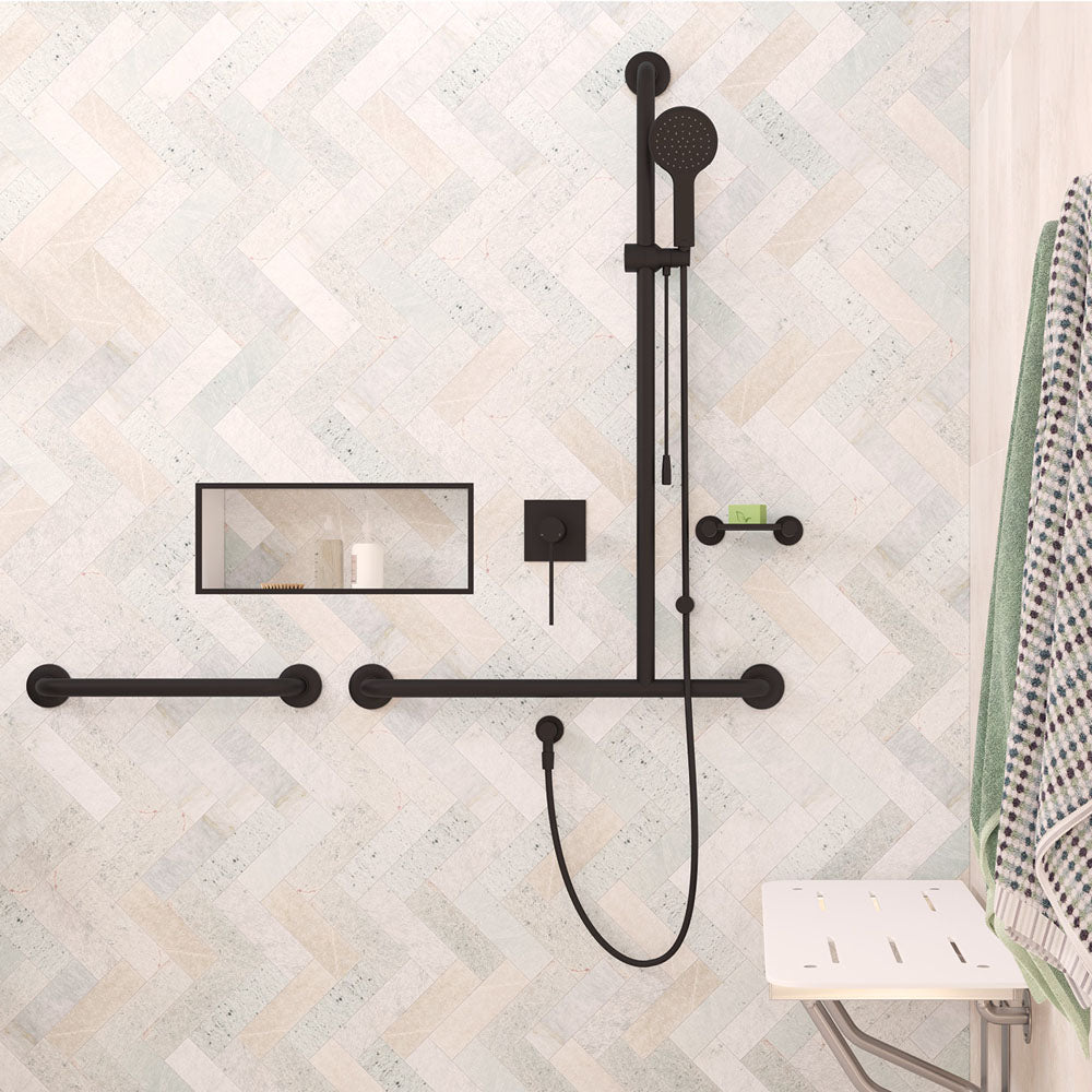 Fienza Care Grab Rail 450mm, Matte Black