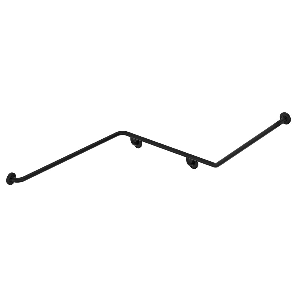 Fienza Care Support Grab Rail 140° Left Hand (4Pts) 700x940x1110mm, Matte Black