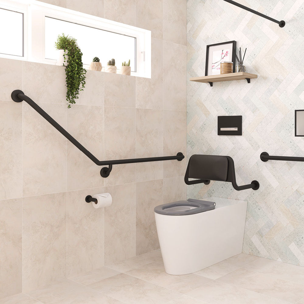 Fienza Care Grab Rail 40 Degree Right Hand, Matte Black