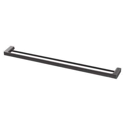 Phoenix Gloss Double Towel Rail 800mm, Brushed Carbon