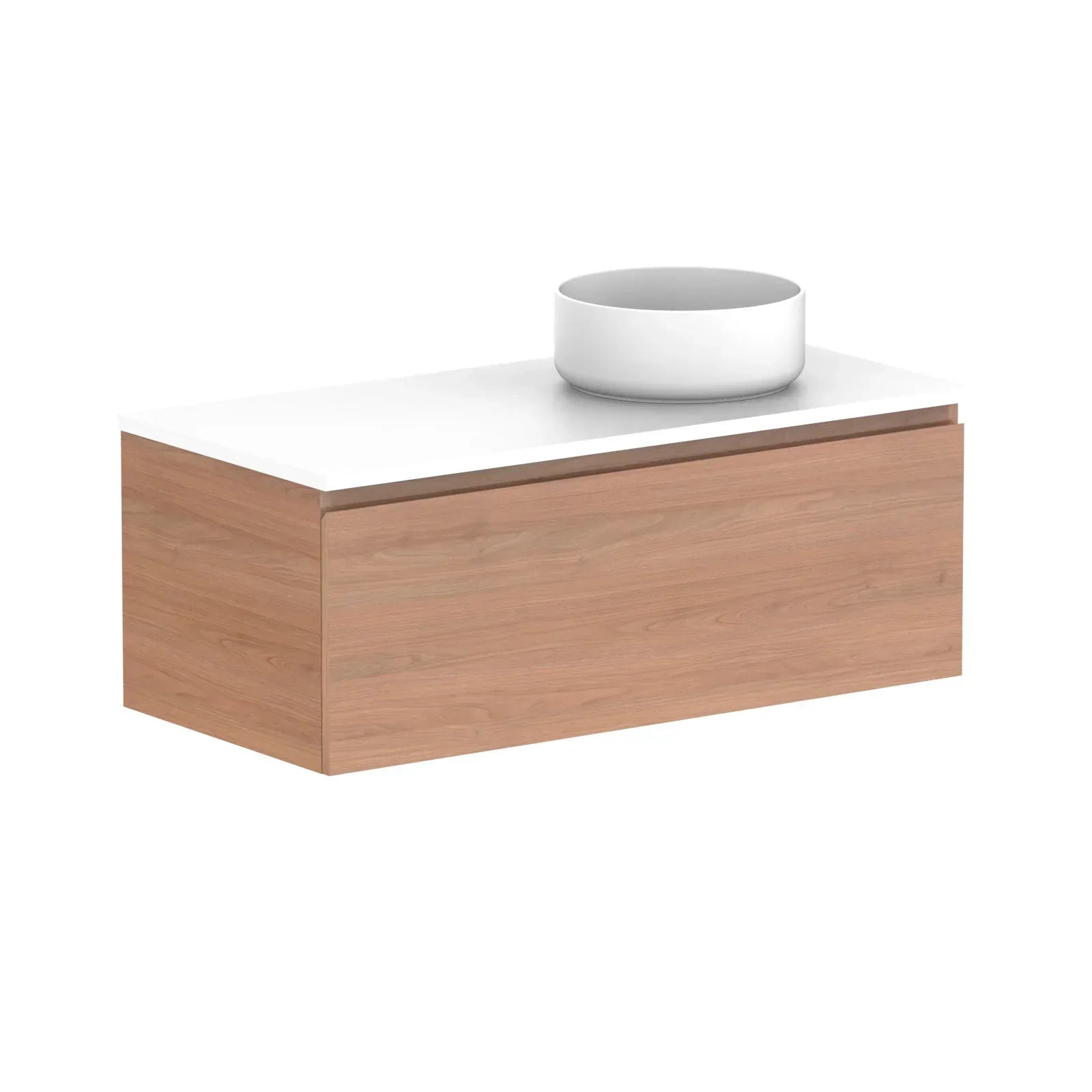 ADP Glacier Benchtop Slim Wall Hung Vanity All Drawer - Ideal Bathroom CentreGLLFAS1050WHRCP1050mmRight Hand BasinLite Fresh White Interior