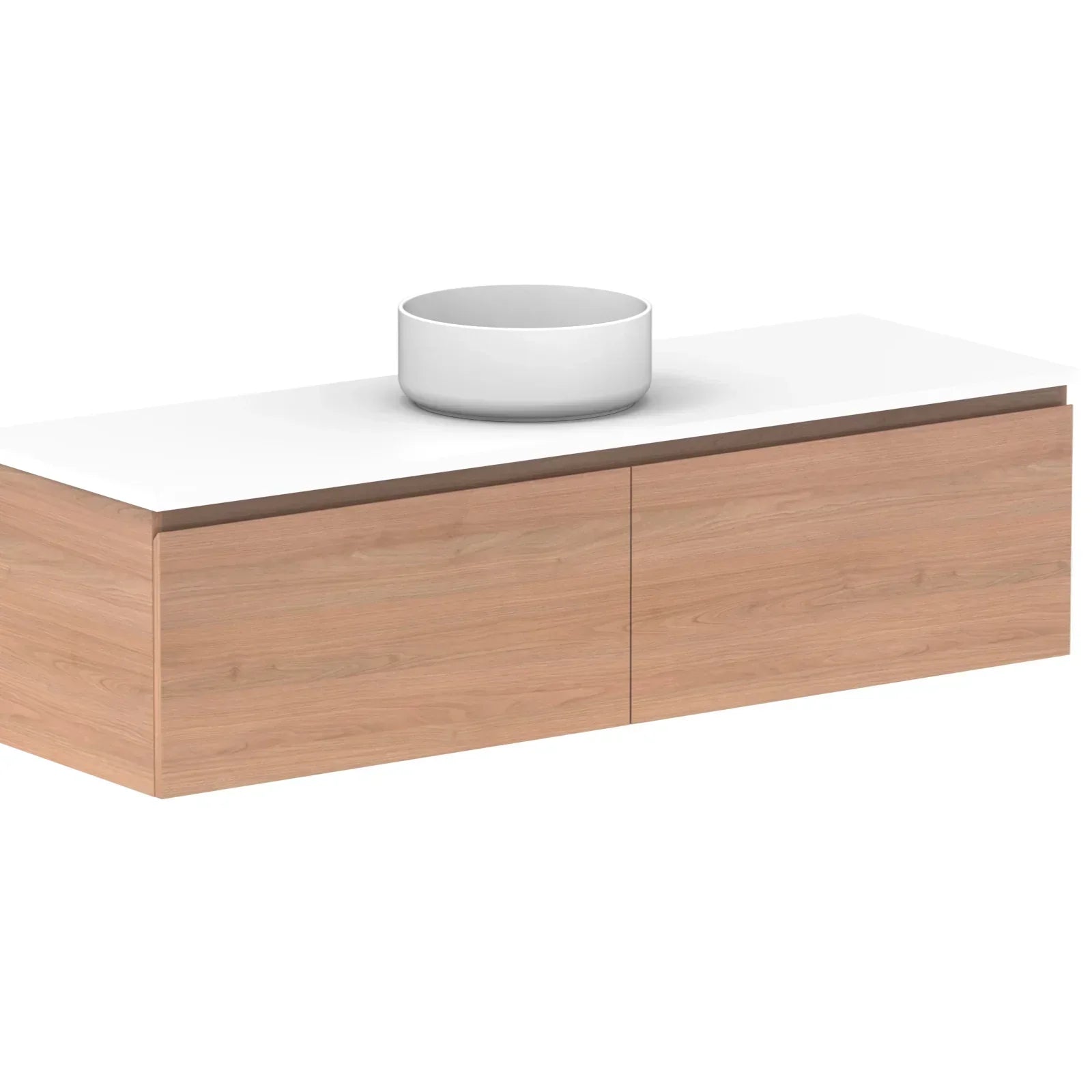 ADP Glacier Benchtop Slim Wall Hung Vanity All Drawer - Ideal Bathroom CentreGLLFAS1500WHCCP1500mmCentre BasinLite Fresh White Interior