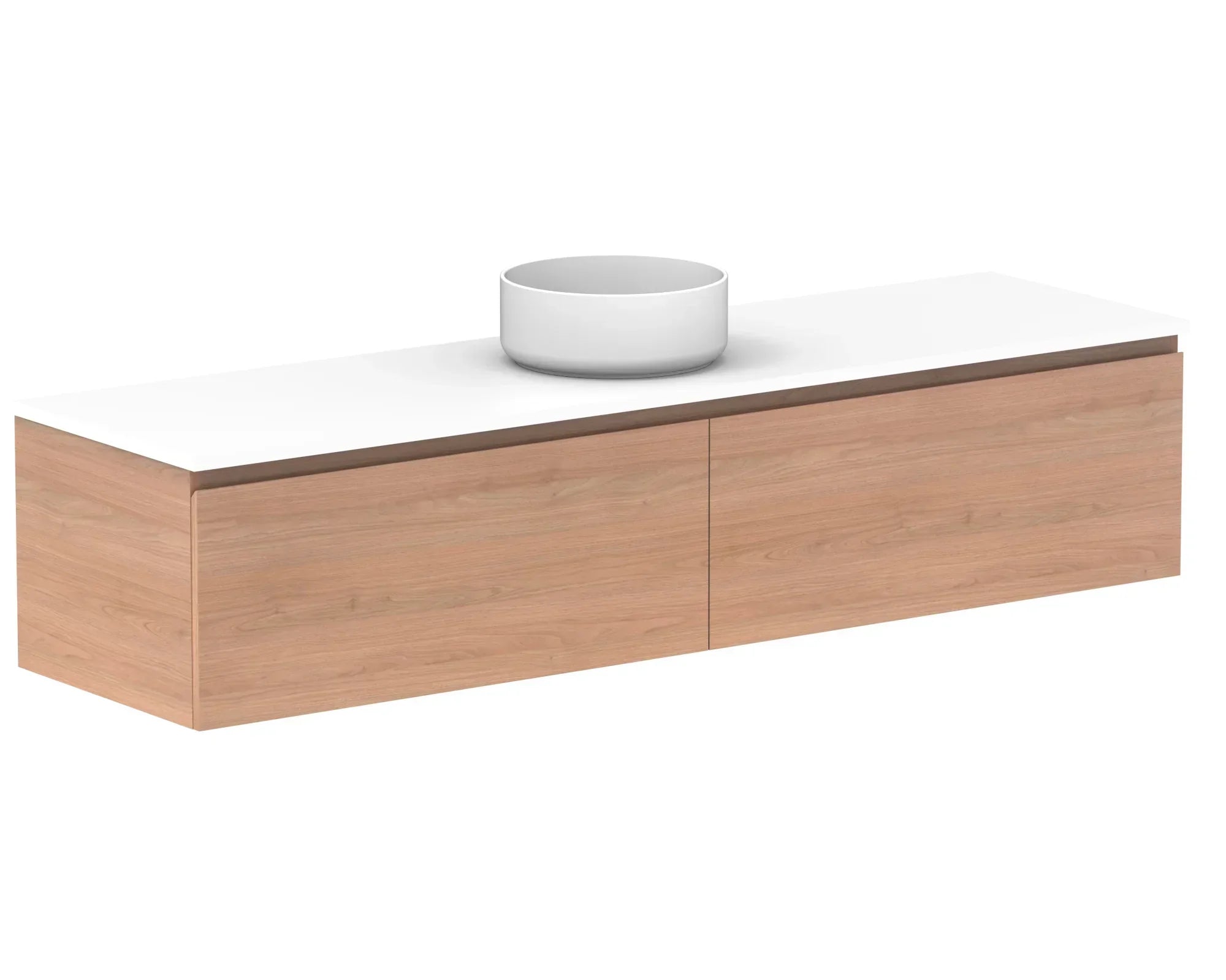 ADP Glacier Benchtop Slim Wall Hung Vanity All Drawer - Ideal Bathroom CentreGLLFAS1800WHCCP1800mmCentre BasinLite Fresh White Interior