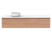 ADP Glacier All Drawer Slim Wall Hung Vanity - 1800mm / Stone Benchtop / Left Hand Bowl