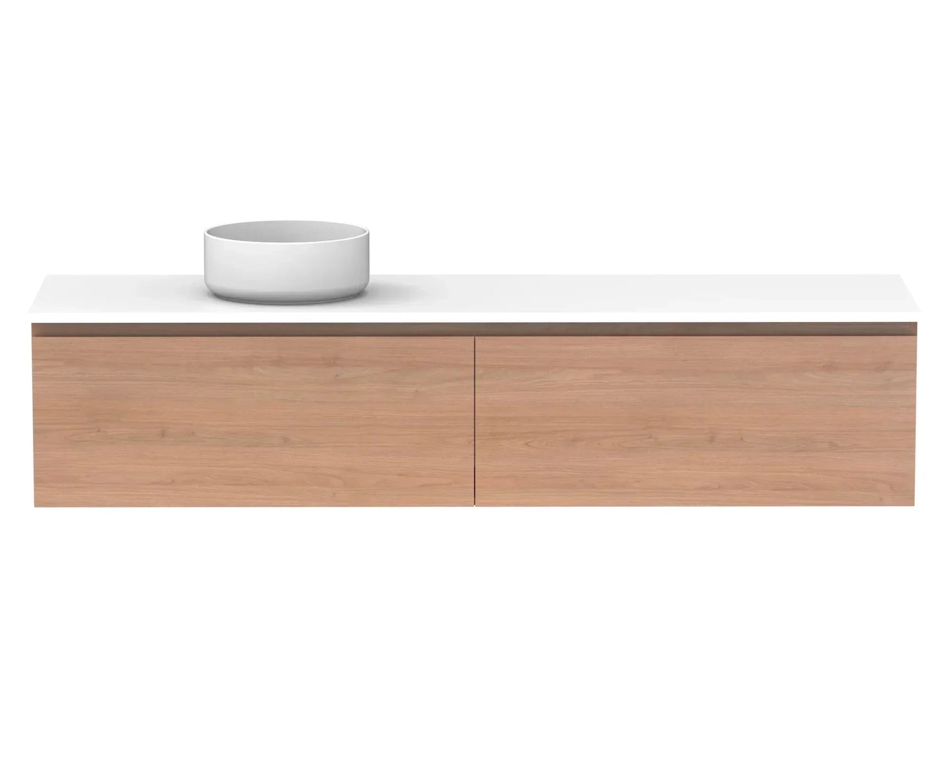 ADP Glacier All Drawer Slim Wall Hung Vanity - 1800mm / Stone Benchtop / Left Hand Bowl
