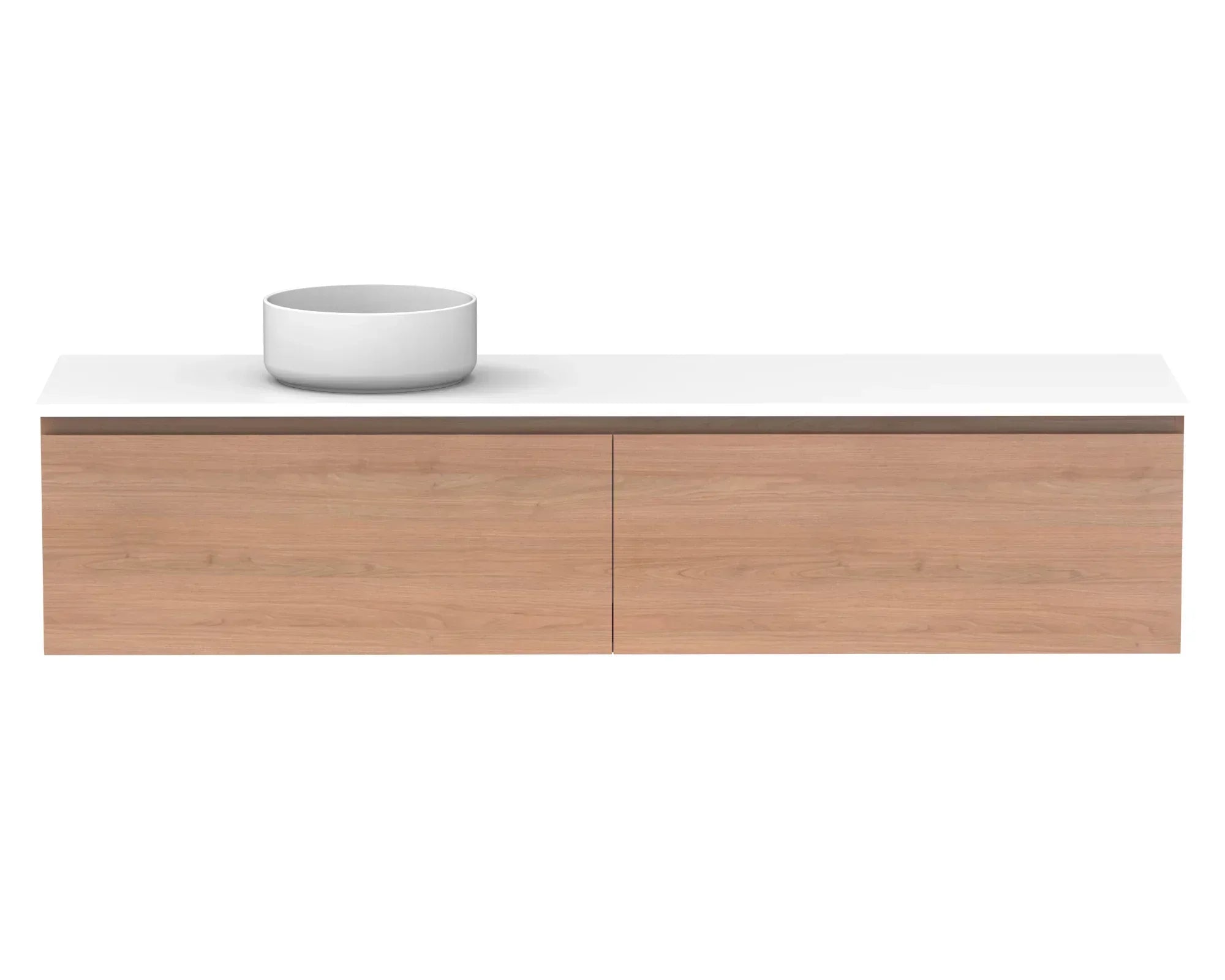 ADP Glacier All Drawer Slim Wall Hung Vanity - 1800mm / Stone Benchtop / Left Hand Bowl