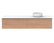 ADP Glacier All Drawer Slim Wall Hung Vanity - 1800mm / Stone Benchtop / Right Hand Bowl