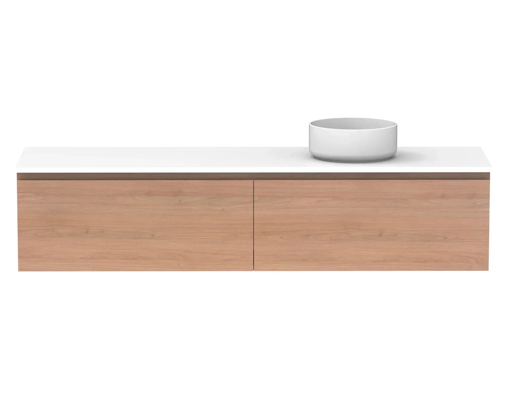 ADP Glacier All Drawer Slim Wall Hung Vanity - 1800mm / Stone Benchtop / Right Hand Bowl