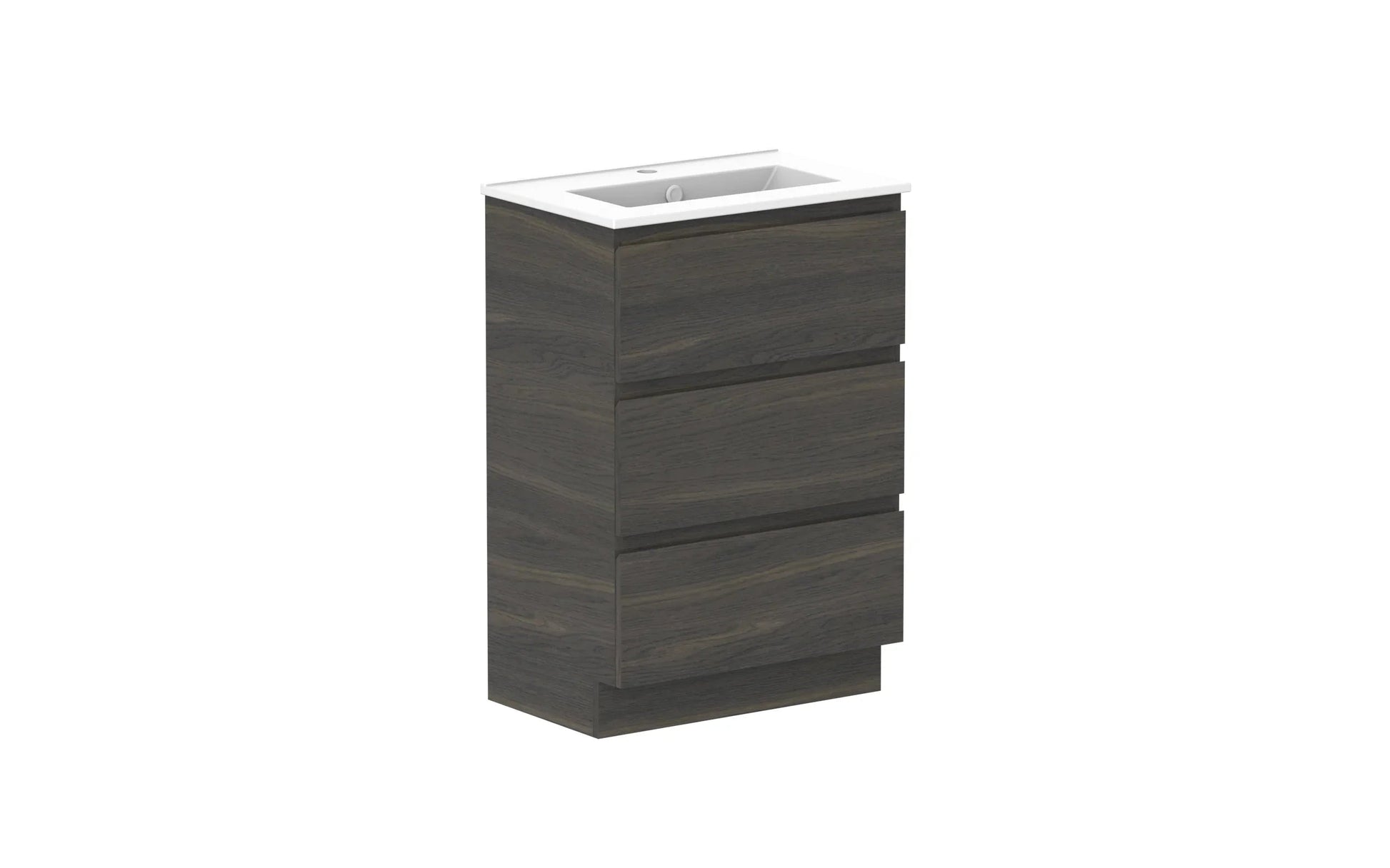 ADP Glacier Ensuite All Drawer Freestanding Vanity - 600mm / Ceramic Moulded Top / Centre Bowl